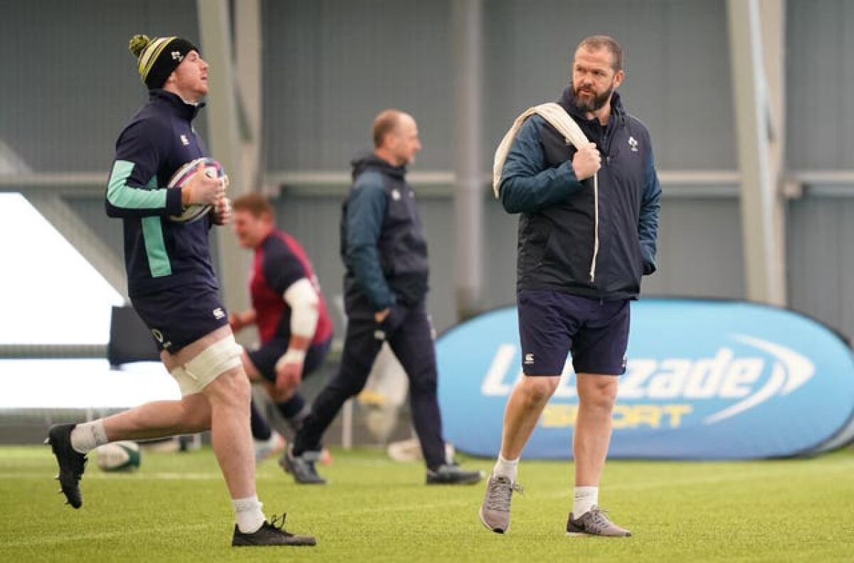 Ireland head coach Andy Farrell, right, has made six personnel changes for the trip to Scotland