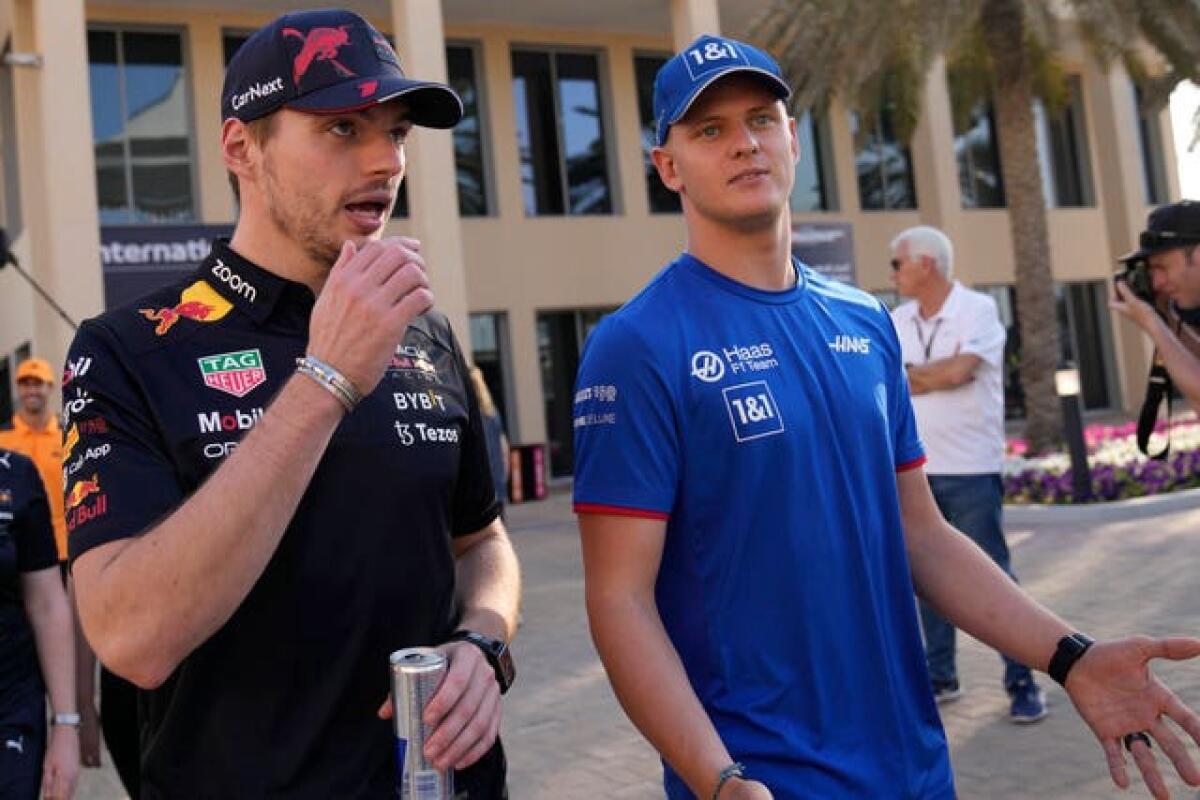 Max Verstappen and Mick Schumacher in Abu Dhabi 