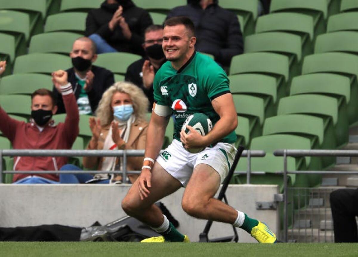 Jacob Stockdale's last outing for Ireland came against Japan in July 2021 