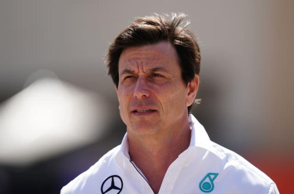 Mercedes tam principal Toto Wolff walks through the paddock at this year's Bahrain Grand Prix