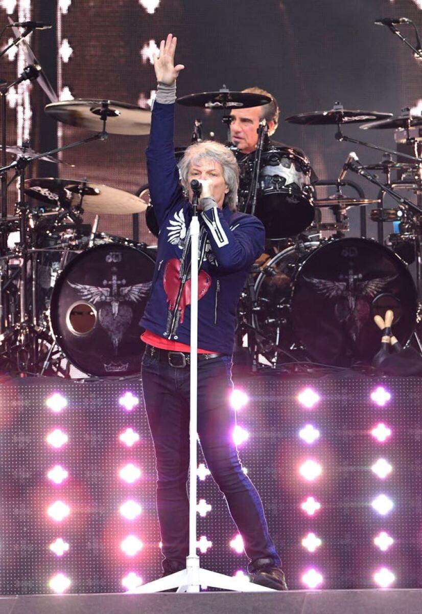 Bon Jovi performing on stage