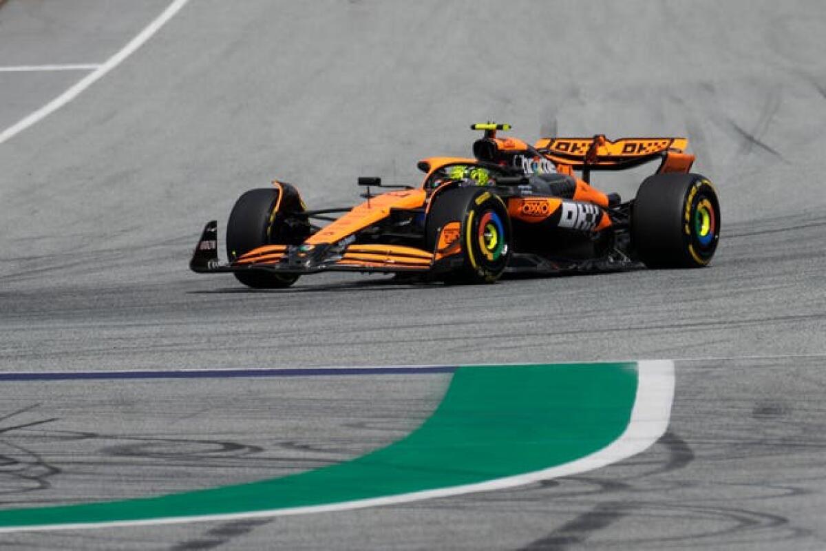 McLaren driver Lando Norris collided with Max Verstappen (Darko Bandic/AP)
