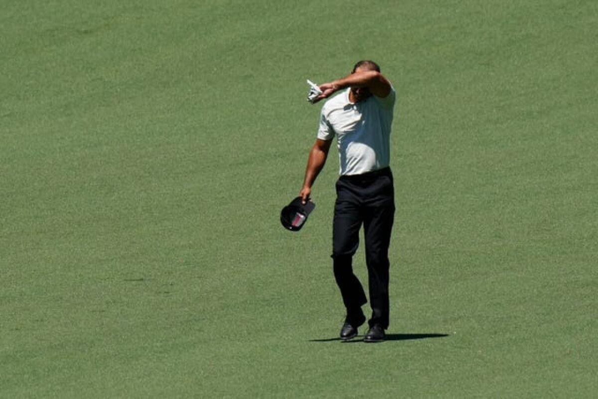 Tiger Woods struggled in his third round at Augusta 