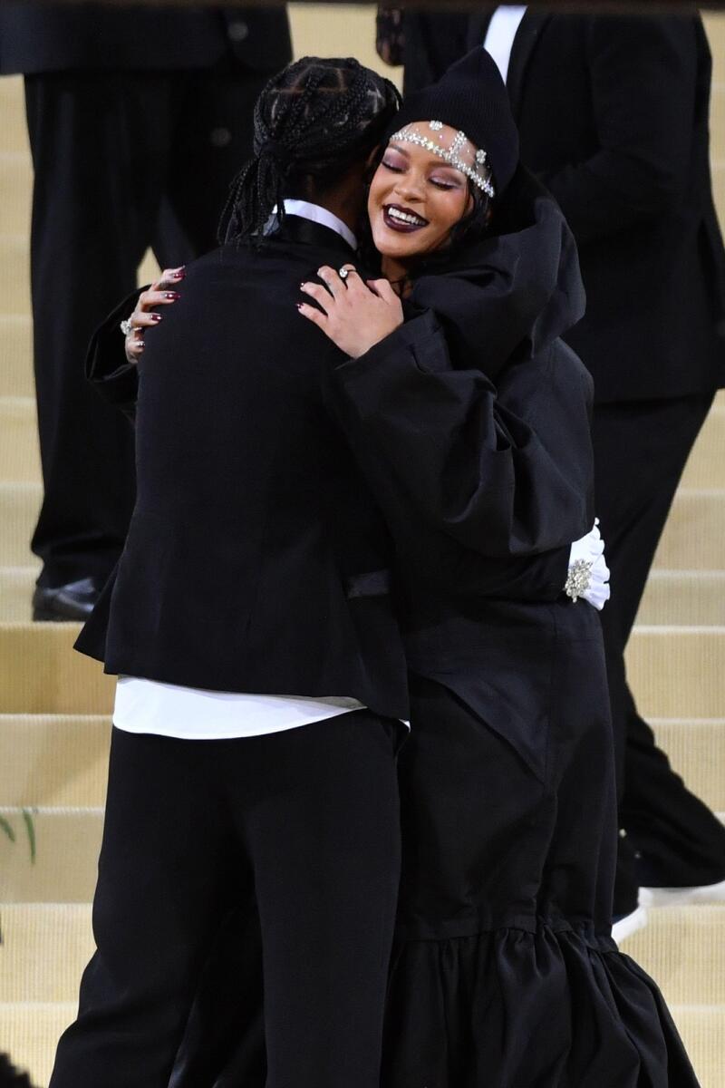 ASAP Rocky and Rihanna attend The 2021 Met Gala 