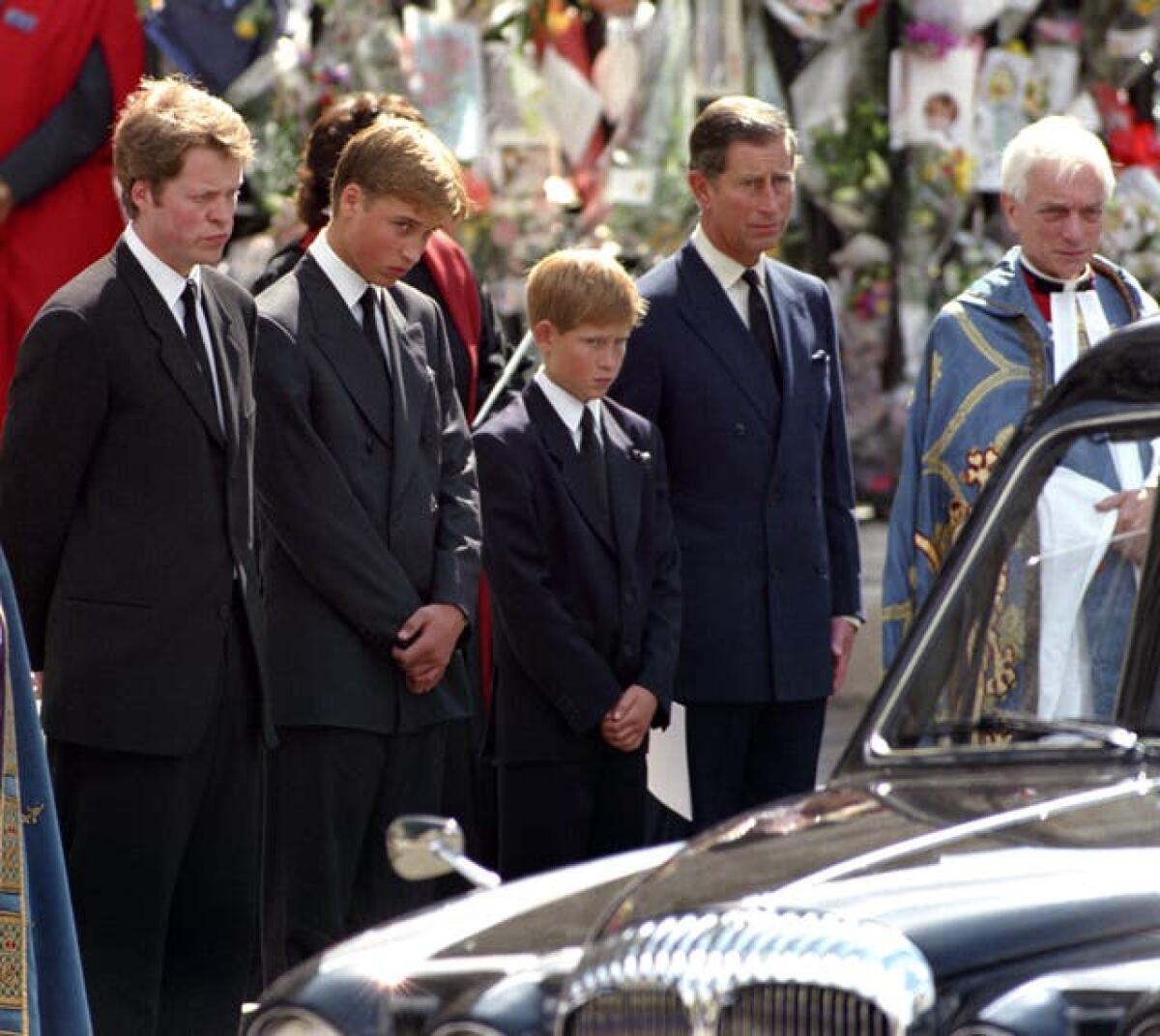 Harry on the day of Diana's funeral in 1997