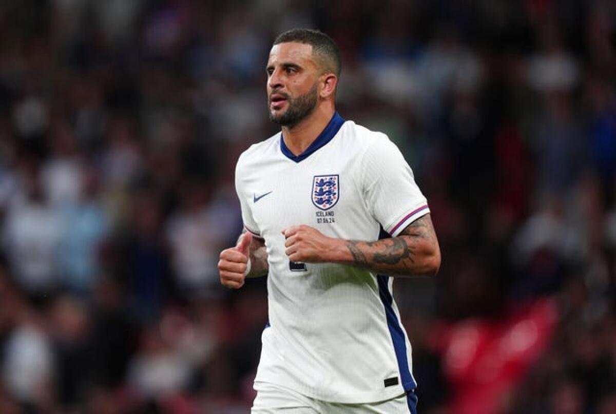 Kyle Walker in action for England