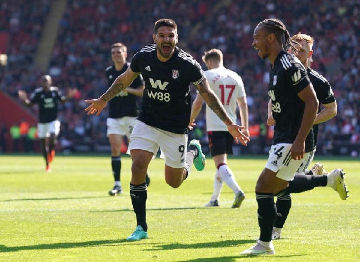 Aleksandar Mitrovic, left, celebrates after marking his return from an eight-match ban by sealing Fulham's 2-0 success at Southampton. The Serbia international spent almost two months on the sidelines, having been handed the lengthy suspension for grabbing referee Chris Kavanagh in his side’s FA Cup loss at Manchester United on March 19. Nevertheless, the striker enjoyed the most-prolific Premier League campaign of his career as the Cottagers thrived following promotion. Tipped for an immediate return to the Sky Bet Championship by many, Marco Silva's men finished in the top half of the table, above west London rivals Chelsea