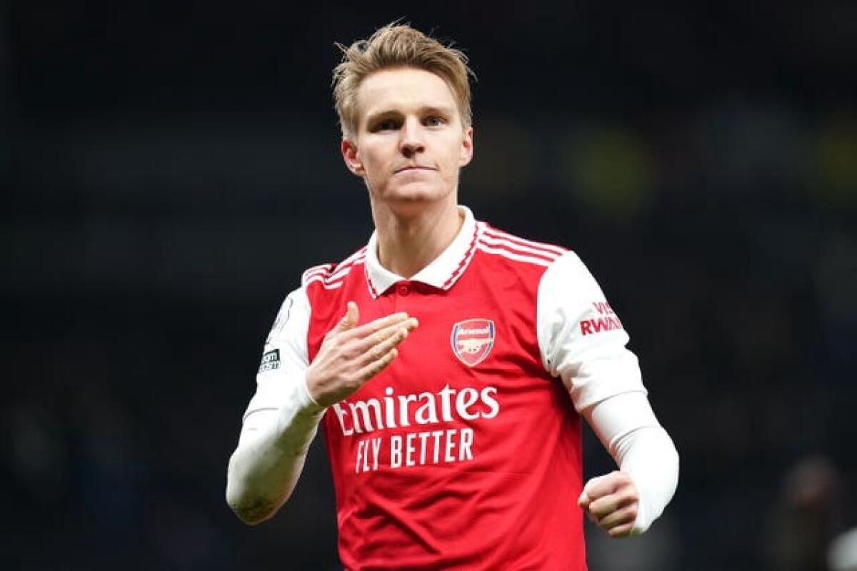Arsenal’s Martin Odegaard celebrates