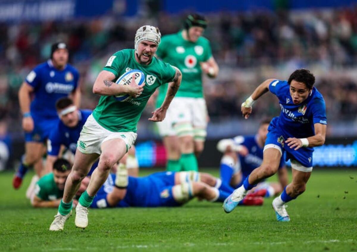 Mack Hansen's two tries helped Ireland avoid an upset in Rome