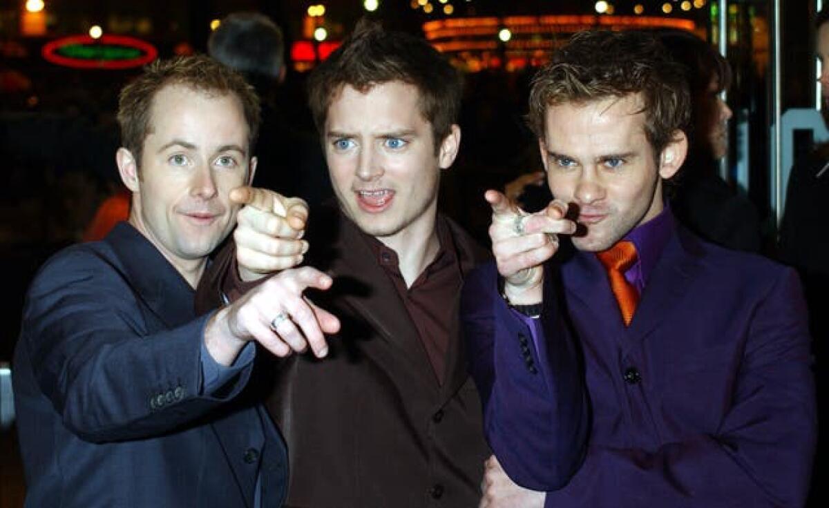 Billy Boyd, Elijah Wood and Dominic Monaghan starred in the Lord of the Rings films (PA)