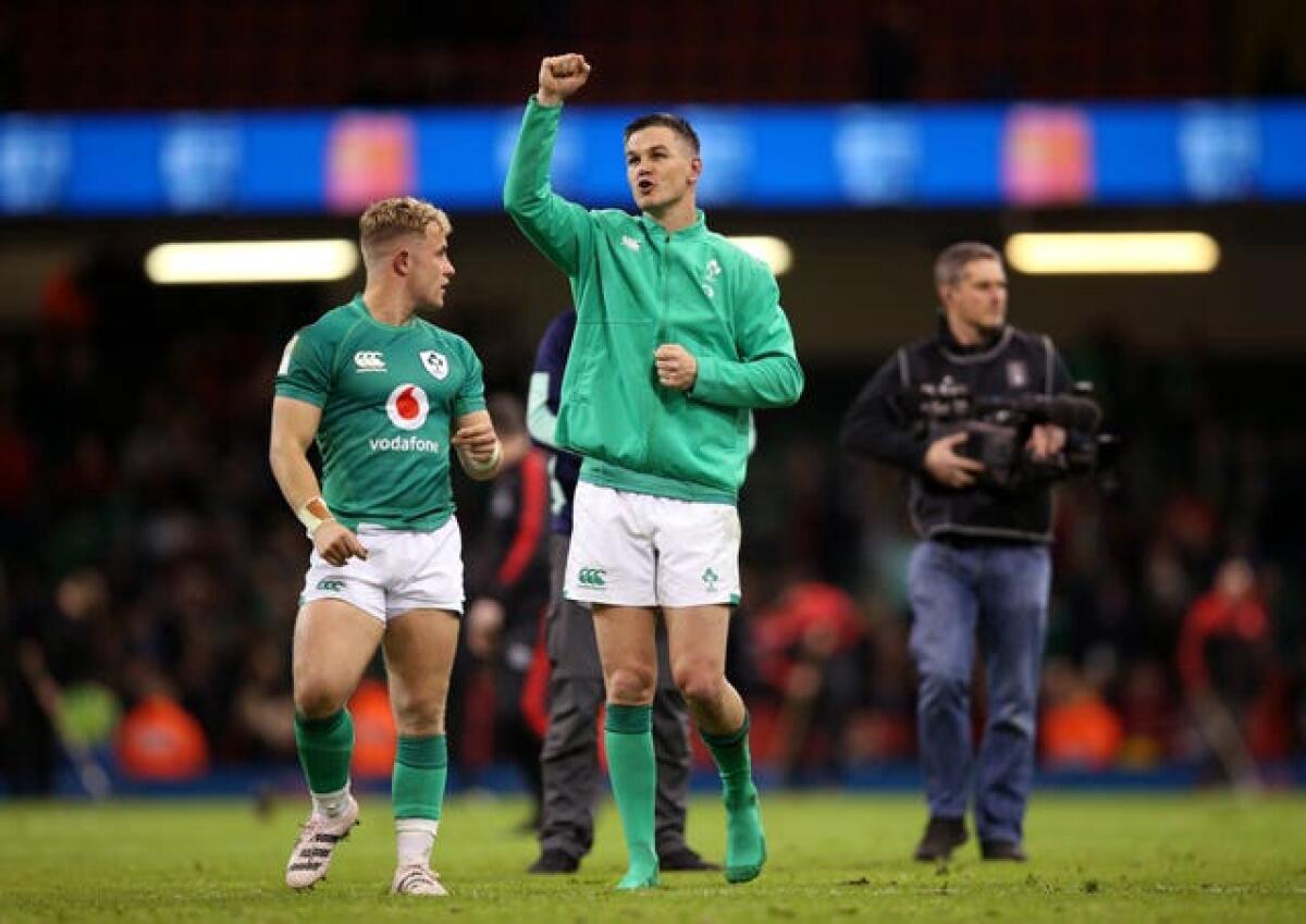 Johnny Sexton, right, stylishly celebrated his final Six Nations campaign