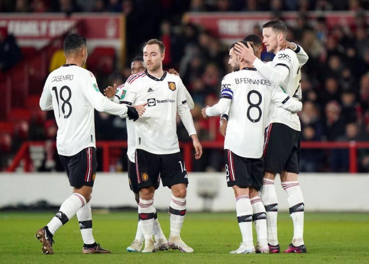 Wout Weghorst (right) scored his first goal for the club 